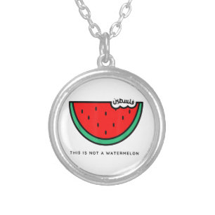 'This Is Not a Watermelon' Palestine Collection Silver Plated Necklace