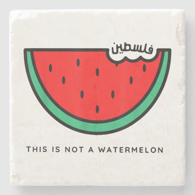 'This Is Not a Watermelon' Palestine Collection Stone Coaster (Front)