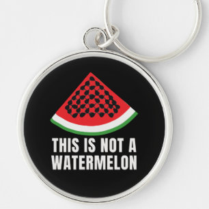 This is Not a Watermelon - Palestinian keffiyeh Keychain