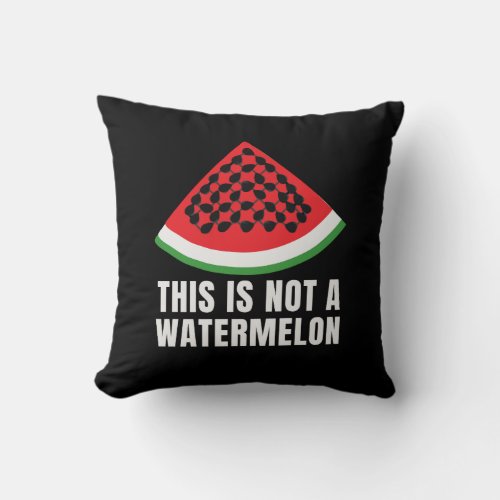This is Not a Watermelon _ Palestinian keffiyeh Throw Pillow