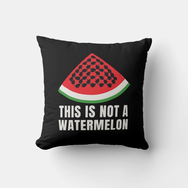 This is Not a Watermelon - Palestinian keffiyeh Throw Pillow (Front)