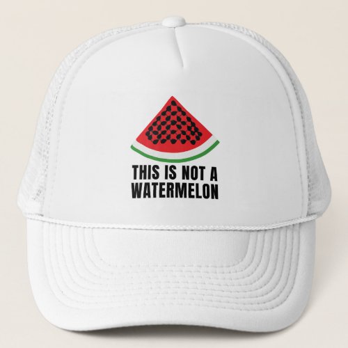 This is Not a Watermelon _ Palestinian keffiyeh Trucker Hat