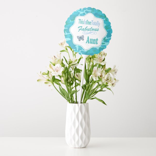 This Is One Totally Fabulous Aunt Blue Butterfly Balloon (Vase)
