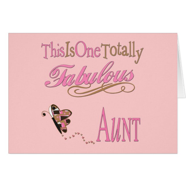 This Is One Totally Fabulous Aunt Pink Cards (Front Horizontal)