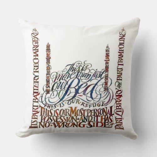 This is Our Bed Quote Throw Pillow
