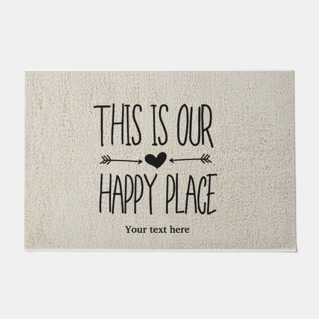 This is our happy place doormat (Front)