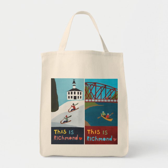 This is Richmond Grocery Tote (Design #1) Bag (Front)