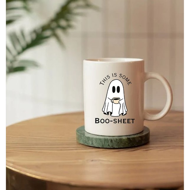 This is some boo-sheet ghost boo with coffee mug (Creator Uploaded)