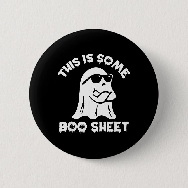 This Is Some Boo Sheet Ghost Funny Retro Halloween Button (Front)