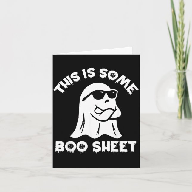 This Is Some Boo Sheet Ghost Funny Retro Halloween Card (Front)