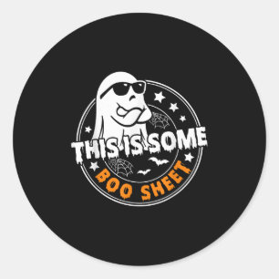 This Is Some Boo Sheet Ghost Funny Retro Halloween Classic Round Sticker