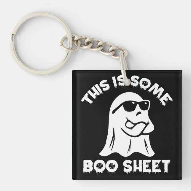 This Is Some Boo Sheet Ghost Funny Retro Halloween Keychain (Front)