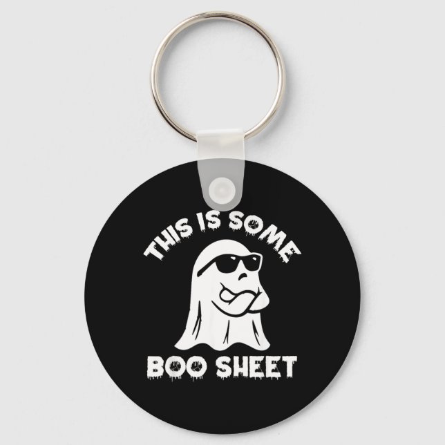This Is Some Boo Sheet Ghost Funny Retro Halloween Keychain (Front)