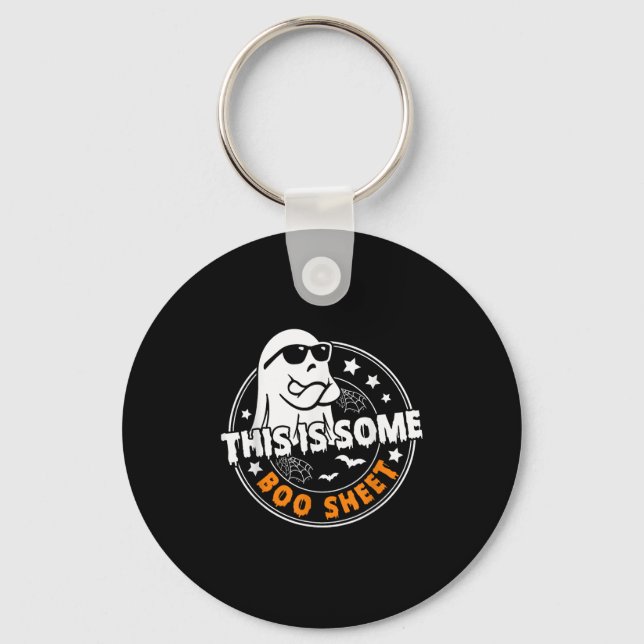 This Is Some Boo Sheet Ghost Funny Retro Halloween Keychain (Front)