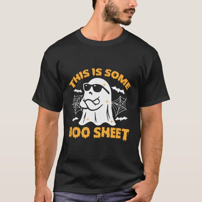 This Is Some Boo Sheet Ghost Retro Halloween Costu T-Shirt (Front)