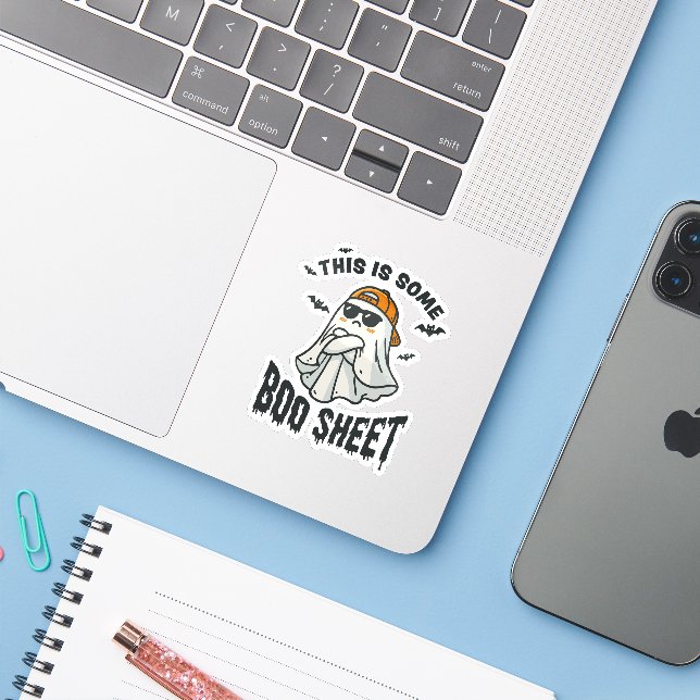 This is some Boo Sheet Halloween Funny Joke Cute  Sticker (Laptop w/ iPhone)