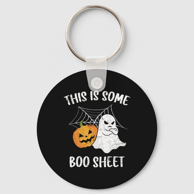 This Is Some Boo Sheet Halloween Ghost Fun Gift  Keychain (Front)