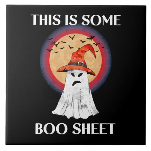 This Is Some Boo Sheet Halloween Ghost Funny Ceramic Tile