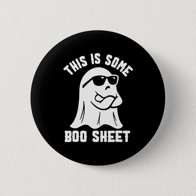 This Is Some Boo Sheet Halloween Ghost Funny Costu Button (Front)