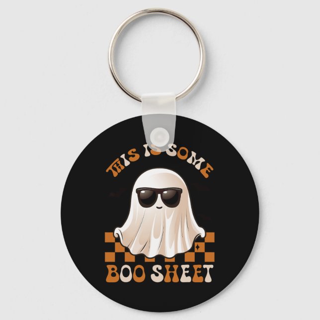 This Is Some Boo Sheet Halloween Ghost Funny Gifts Keychain (Front)