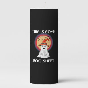 This Is Some Boo Sheet Halloween Ghost Funny Pillar Candle