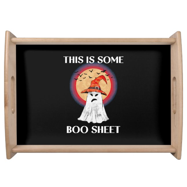 This Is Some Boo Sheet Halloween Ghost Funny Serving Tray (Front)