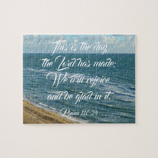 This is the Day Bible Scripture Beach Christian Jigsaw Puzzle (Horizontal)