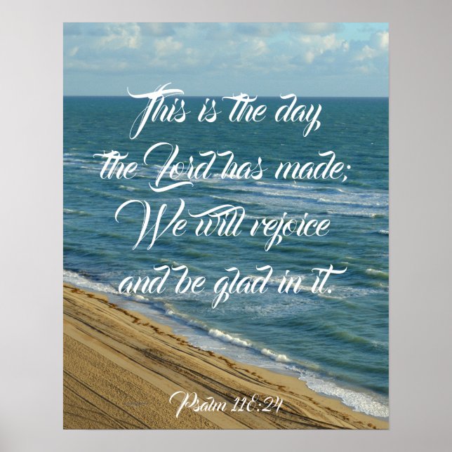 This is the Day Bible Scripture Beach Christian Poster (Front)