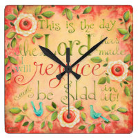 This Is The Day Bible Verse Square Clock