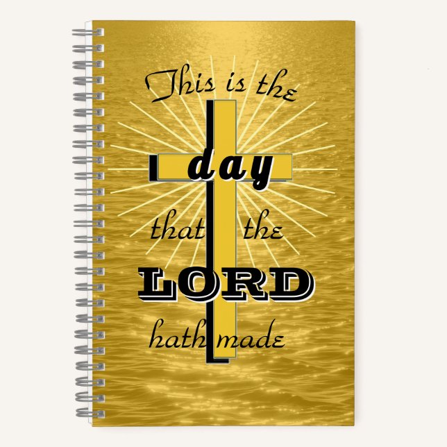 This is the Day Golden Spiral Notebook Journal (Front)