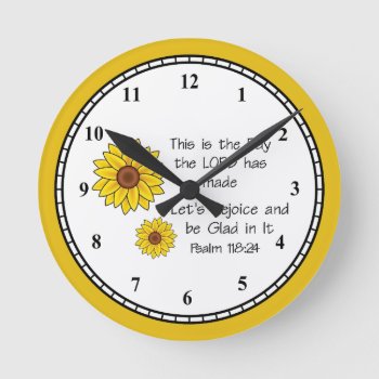 This Is The Day Sf Round Clock by heavenly_sonshine at Zazzle