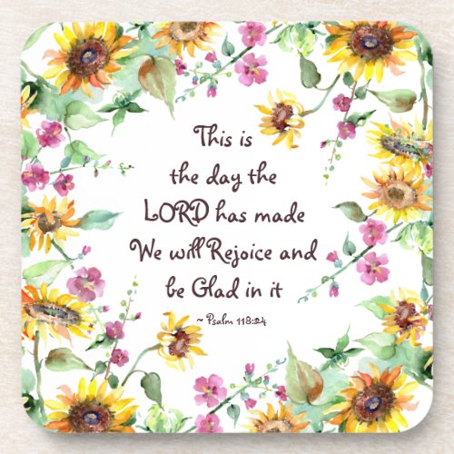 This is the Day the Lord has Made Psalm 11824 Beverage Coaster