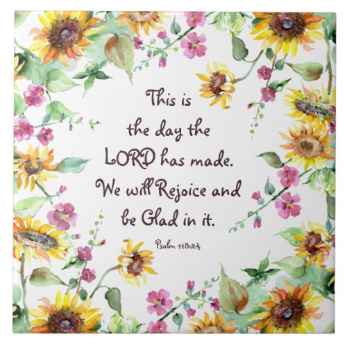 This is the Day the Lord has Made Psalm 11824 Ceramic Tile