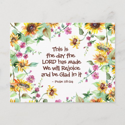 This is the Day the Lord has Made Psalm 11824 Postcard