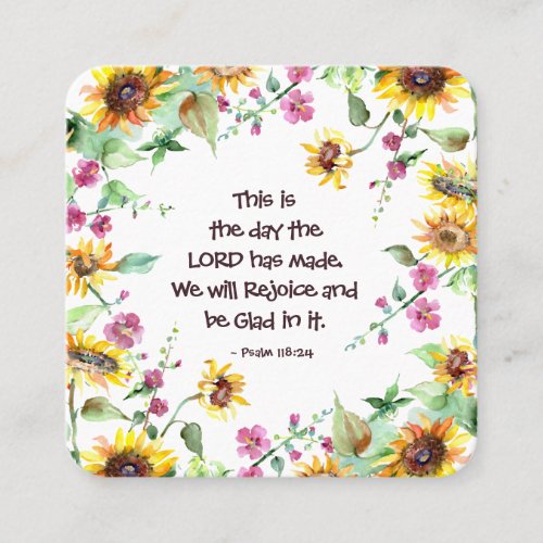 This is the Day the Lord has Made Psalm 11824 Square Business Card