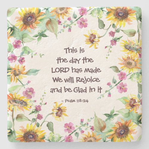 This is the Day the Lord has Made Psalm 11824 Stone Coaster