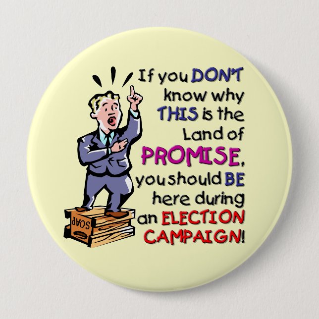 This is the Land of Promise Button (Front)