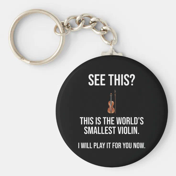 Joke Mini Tiny Violin Funny Novelty Prank Gift World's Smallest Violin Keychain Playable with Music MunnyGrubbers Gag Meme Toy Send Your Friend Your Condolences Boohoo 