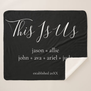 This Is Us Family Names Personalized Sherpa Blanket