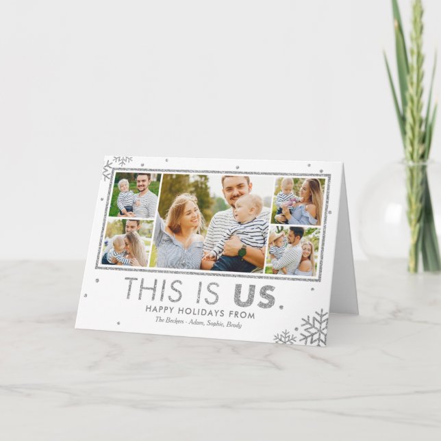 This Is Us Holiday Greeting Cards Faux Silver (Front)