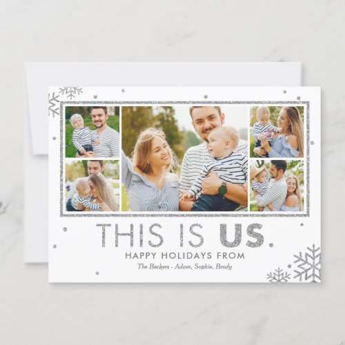This Is Us Holiday Photo Card Faux Silver