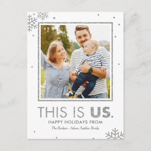 This Is Us Holiday Postcard Faux Silver