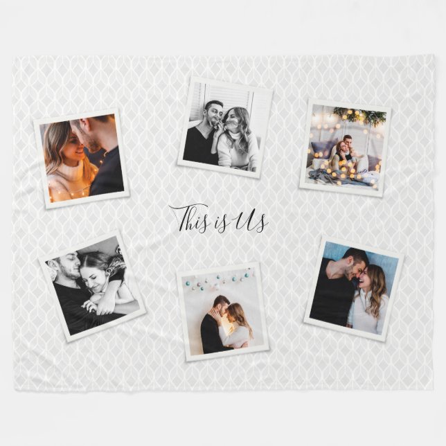This is Us Picture Collage Fleece Blanket (Front (Horizontal))