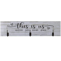 This Is Us Unique Distressed White Coat Rack