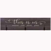 This Is Us Unique Salt Oak Wooden Coat Rack