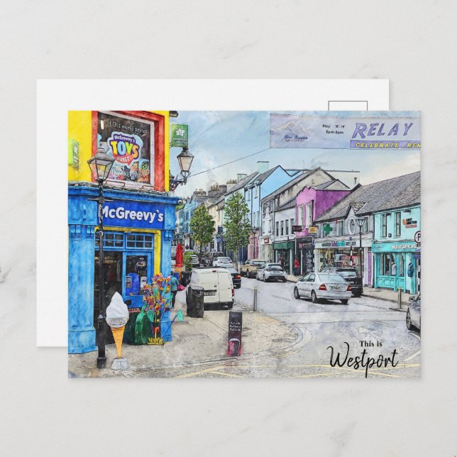 This is Westport-Ireland Postcard (Front/Back)
