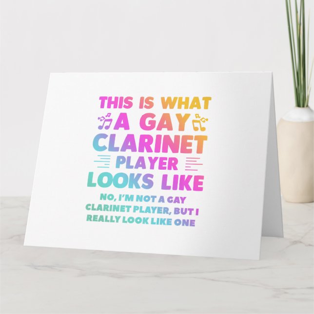 This Is What A Gay Clarinet Player Looks Like LGBT Card (Front)