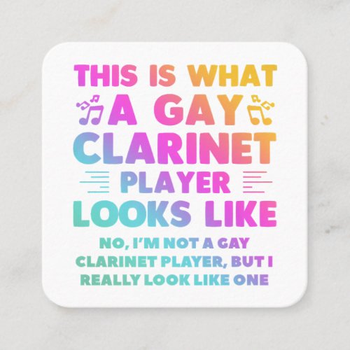 This Is What A Gay Clarinet Player Looks Like LGBT Square Business Card