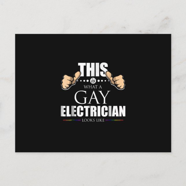 This Is What A Gay Electrician Looks Like LGBT Postcard (Front)