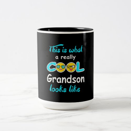 This Is What A Really Cool Grandson Looks Like Two_Tone Coffee Mug